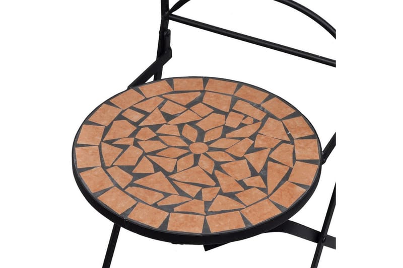 Foldbare Bistrostole 2 Stk. Keramik Terracotta - Brun - Spisebordsstole udendørs - Altanstole