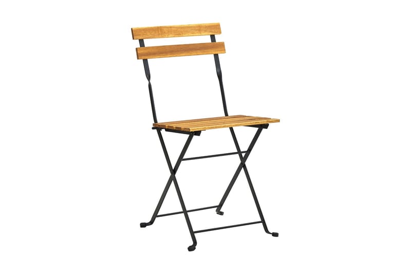 Foldbare Bistrostole 4 Stk. massivt Akacietræ - Brun - Havemøbler - Havestole - Spisebordsstole udendørs