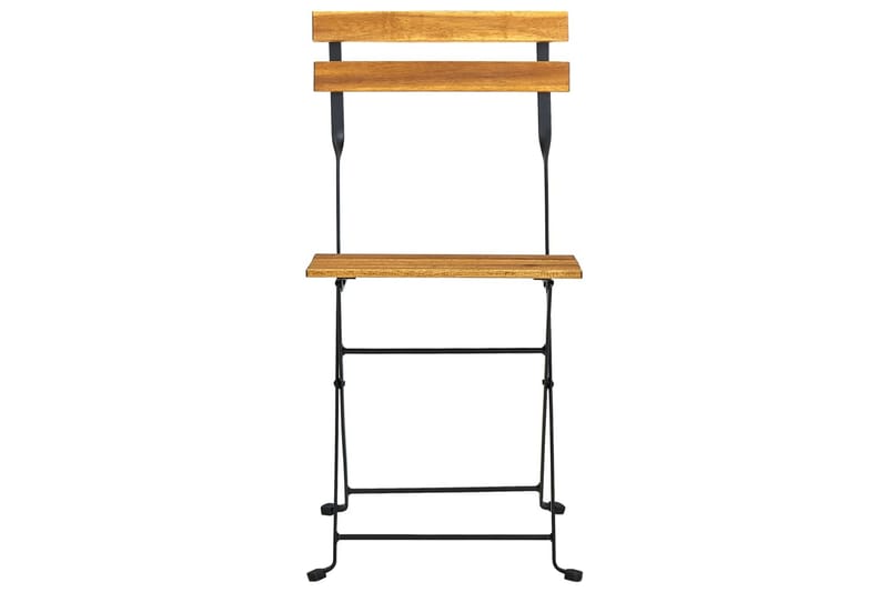 Foldbare Bistrostole 4 Stk. massivt Akacietræ - Brun - Havemøbler - Havestole - Spisebordsstole udendørs