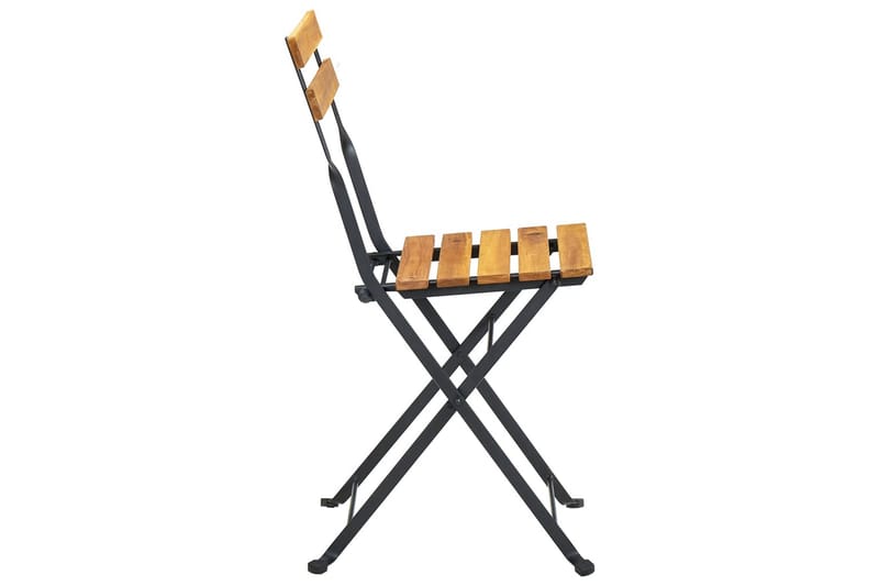 Foldbare Bistrostole 4 Stk. massivt Akacietræ - Brun - Spisebordsstole udendørs - Altanstole