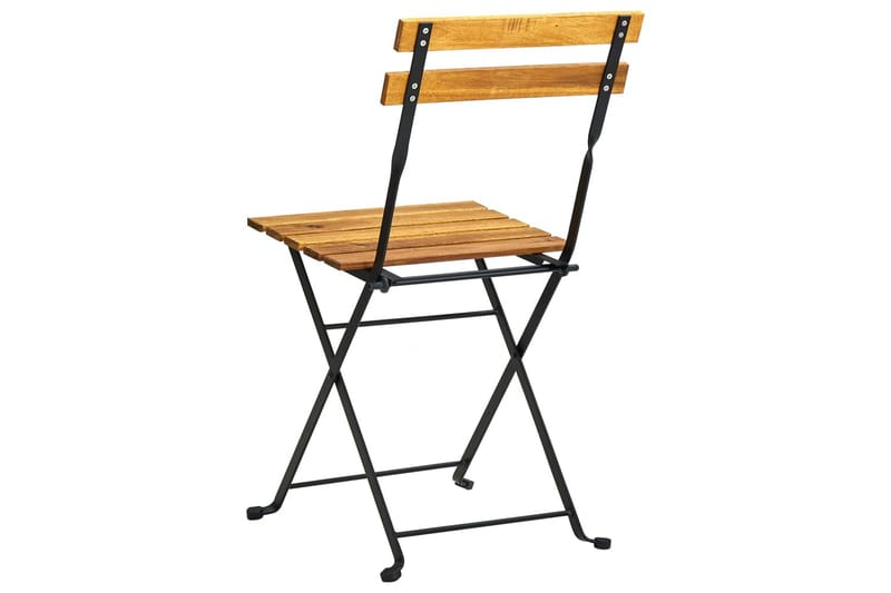 Foldbare Bistrostole 4 Stk. massivt Akacietræ - Brun - Havemøbler - Havestole - Spisebordsstole udendørs