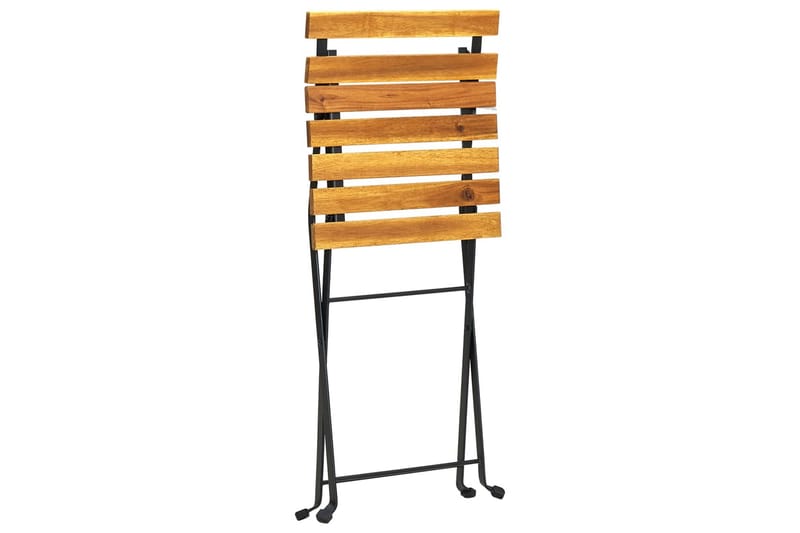 Foldbare Bistrostole 4 Stk. massivt Akacietræ - Brun - Havemøbler - Havestole - Spisebordsstole udendørs