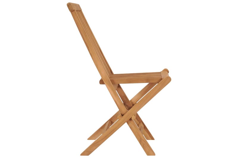 foldbare havestole 2 stk. massivt teaktræ - Brun - Spisebordsstole udendørs - Altanstole