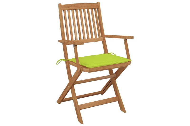 Foldbare Havestole 2 Stk. Med Hynder massivt Akacietræ - Spisebordsstole udendørs - Altanstole