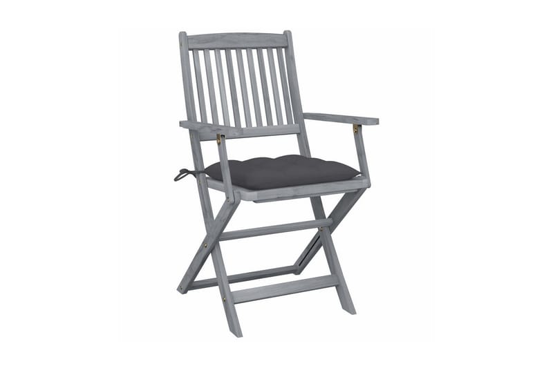 Foldbare Havestole 2 Stk. Med Hynder massivt Akacietræ - Spisebordsstole udendørs - Altanstole