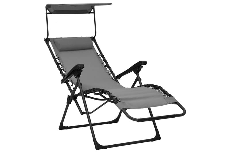 foldbare havestole 2 stk. textilene grå - Grå - Spisebordsstole udendørs - Altanstole