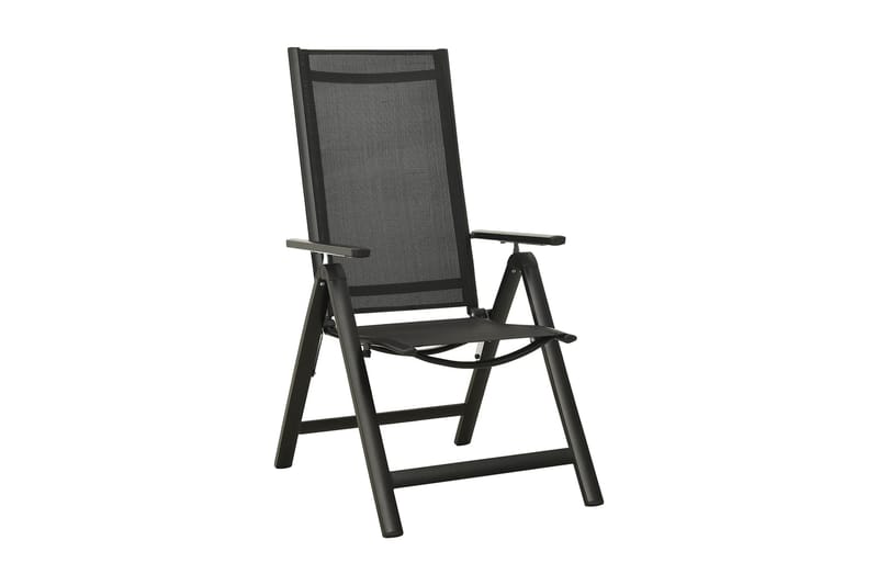 foldbare havestole 2 stk. textilene og aluminium antracitgrå - Antracit - Spisebordsstole udendørs - Altanstole