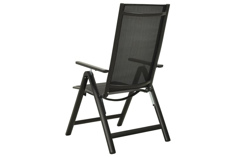 foldbare havestole 2 stk. textilene og aluminium antracitgrå - Antracit - Spisebordsstole udendørs - Altanstole