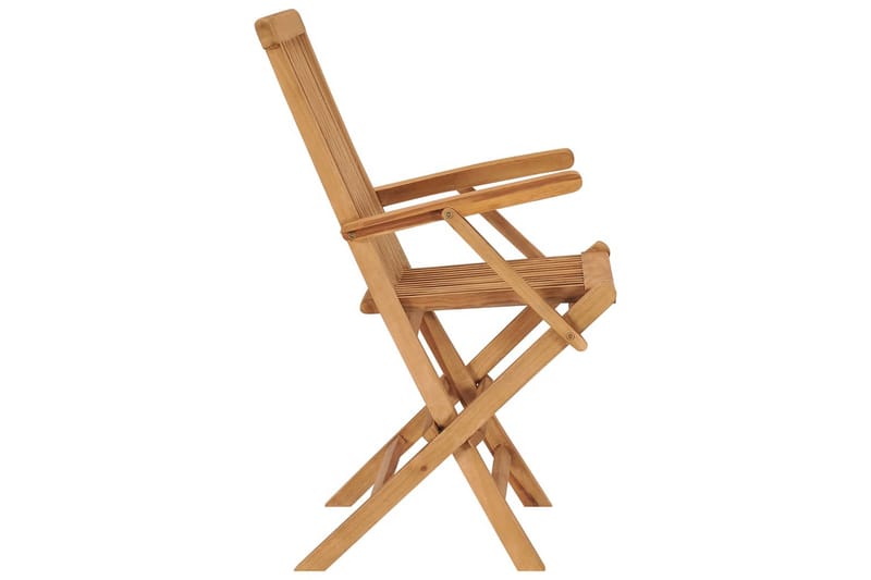 foldbare havestole 3 stk. massivt teaktræ - Brun - Spisebordsstole udendørs - Altanstole