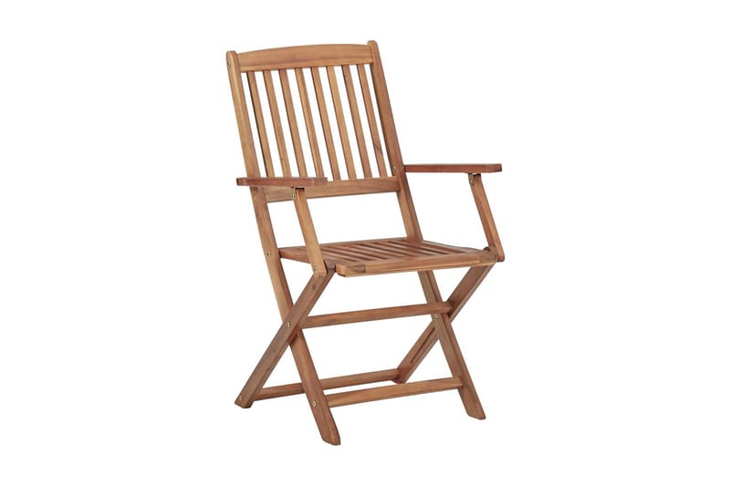 Foldbare Havestole 4 Stk. massivt Akacietræ - Brun - Spisebordsstole udendørs - Altanstole