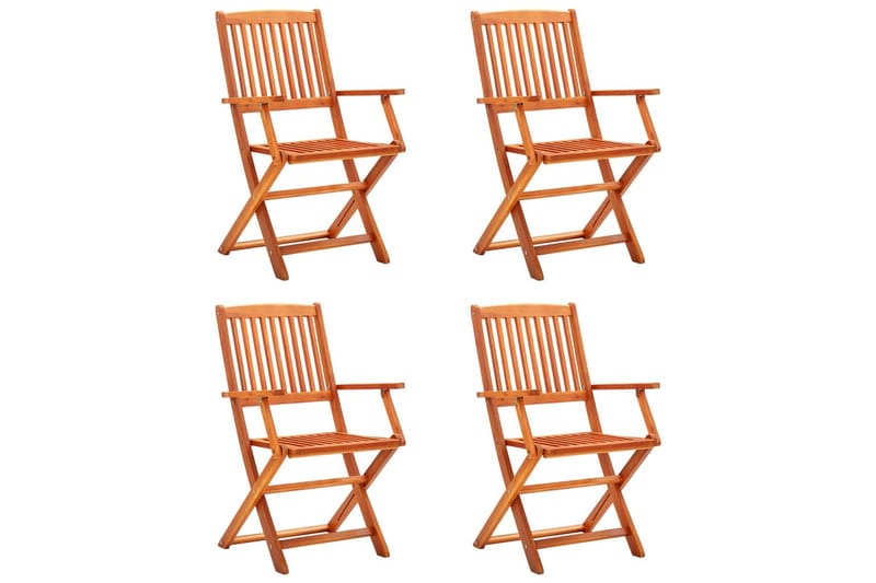 foldbare havestole 4 stk. massivt eukalyptustræ - Brun - Havemøbler - Havestole - Spisebordsstole udendørs