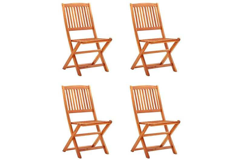 foldbare havestole 4 stk. massivt eukalyptustræ - Brun - Havemøbler - Havestole - Spisebordsstole udendørs