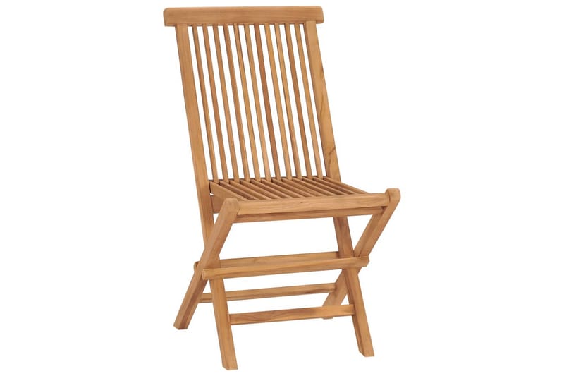 foldbare havestole 4 stk. massivt teaktræ - Brun - Havemøbler - Havestole - Spisebordsstole udendørs
