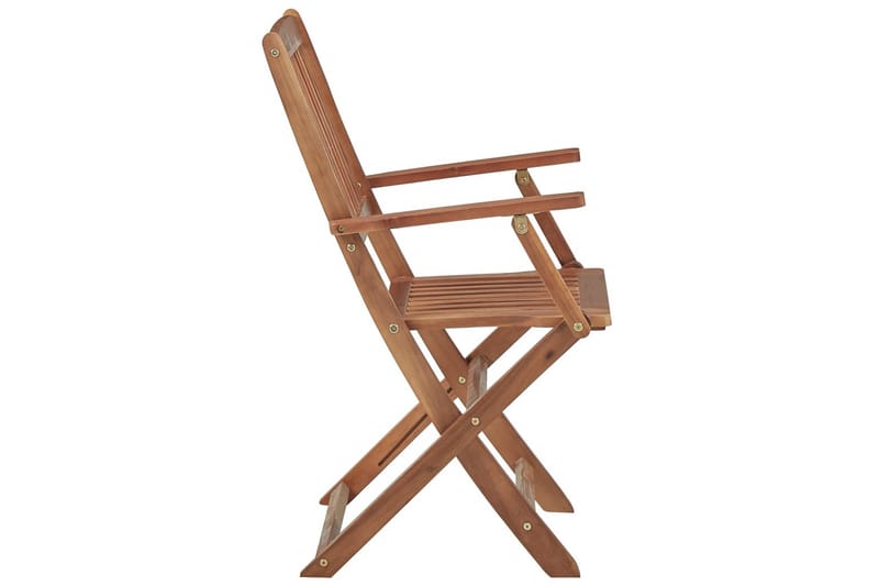 foldbare havestole 8 stk. med hynder massivt akacietræ - Brun - Spisebordsstole udendørs - Altanstole