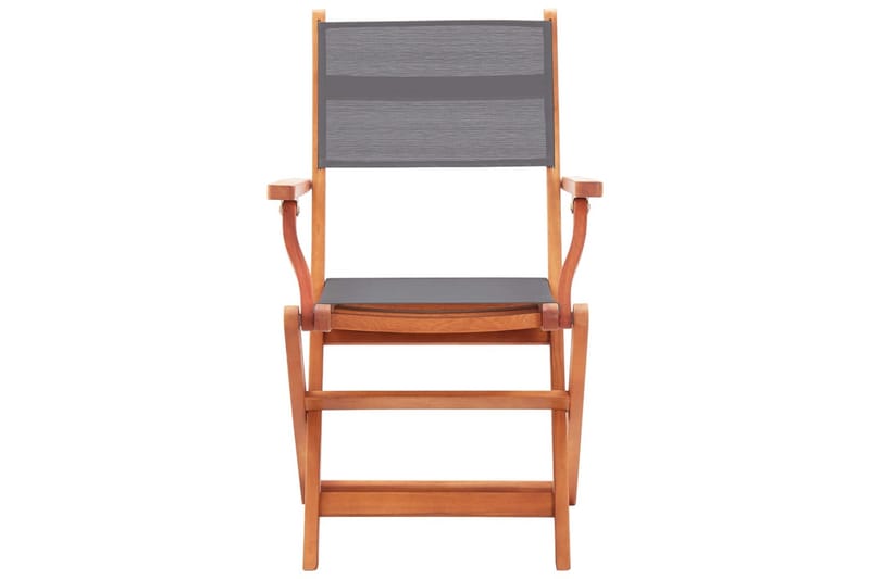 foldbare havestole 8stk. massivt eukalyptustræ textilene grå - Brun - Spisebordsstole udendørs - Altanstole