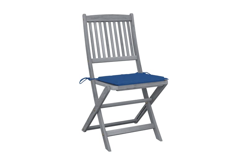 foldbare udendørsstole 2 stk. med hynder massivt akacietræ - Spisebordsstole udendørs - Altanstole