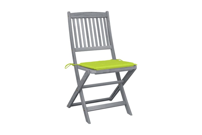 Foldbare Udendørsstole 2 Stk. Med Hynder massivt Akacietræ - Spisebordsstole udendørs - Altanstole