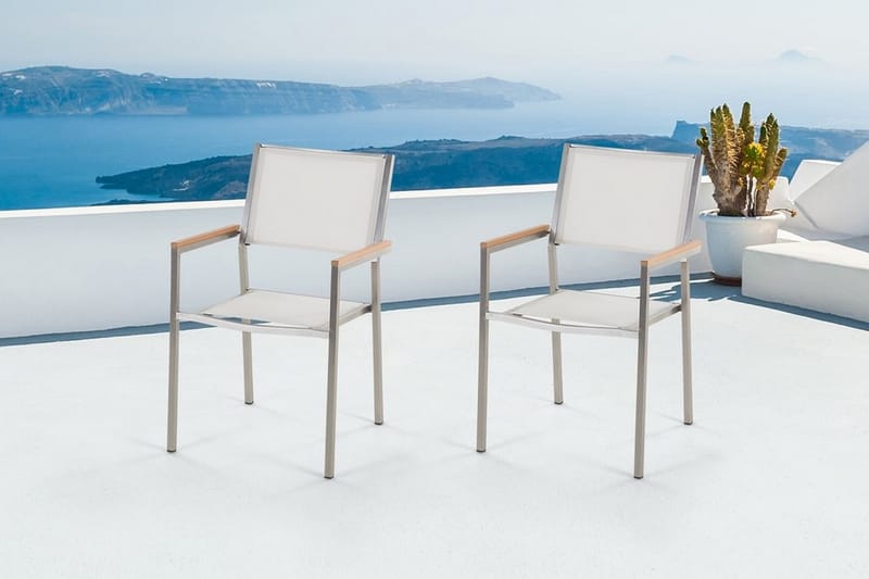 Grosseto Havestol 2 St 58 cm - Hvid - Spisebordsstole udendørs - Altanstole