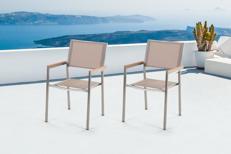 Grosseto Havestol 2 St - Beige - Havemøbler - Havestole - Spisebordsstole udendørs