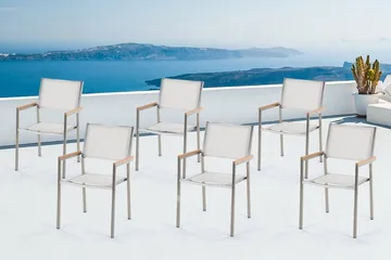 Grosseto Havestol 6 St 58 cm - Hvid - Havemøbler - Havestole - Spisebordsstole udendørs