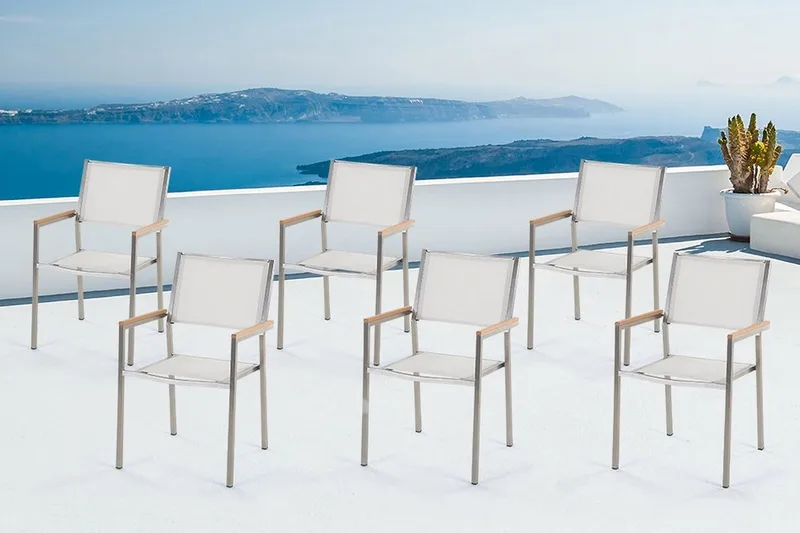 Grosseto Havestol 6 St 58 cm - Hvid - Havemøbler - Havestole - Spisebordsstole udendørs