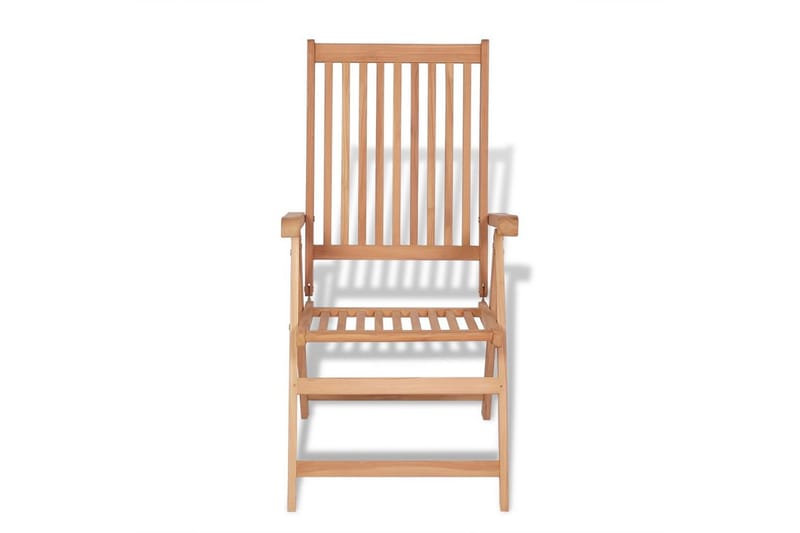 Havelænestole 2 Stk. Massivt Teaktræ - Brun - Spisebordsstole udendørs - Altanstole