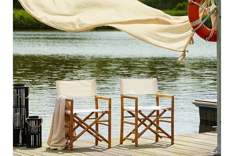 Havestol 2 stk lyst træ / beige MOLISE - Træ / natur - Spisebordsstole udendørs - Altanstole