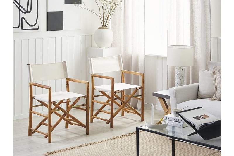 Havestol 2 stk lyst træ / beige MOLISE - Træ / natur - Havemøbler - Havestole - Spisebordsstole udendørs