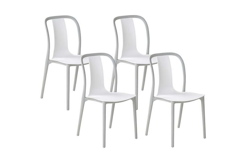 Havestol 4 st hvid/grå SPEZIA - Hvid - Spisebordsstole udendørs - Altanstole