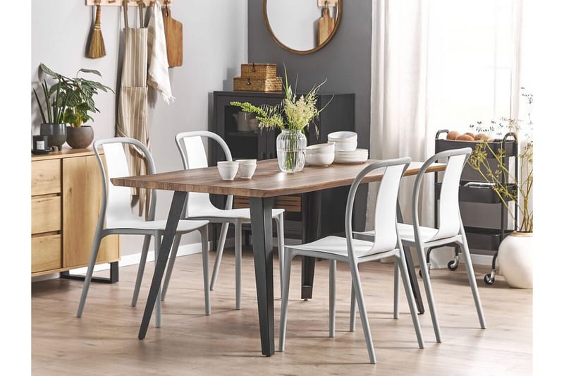 Havestol 4 st hvid/grå SPEZIA - Hvid - Havemøbler - Havestole - Spisebordsstole udendørs