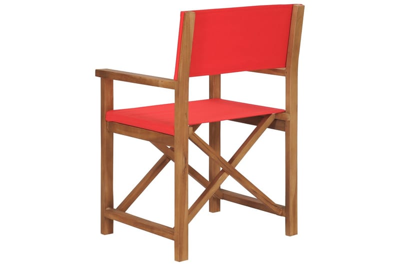 Havestol Massivt Teaktræ Rød - Rød - Spisebordsstole udendørs - Altanstole