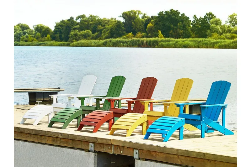 Havestol med Fodskammel gul ADIRONDACK - Gul - Havemøbler - Havestole - Solstole - Dækstol