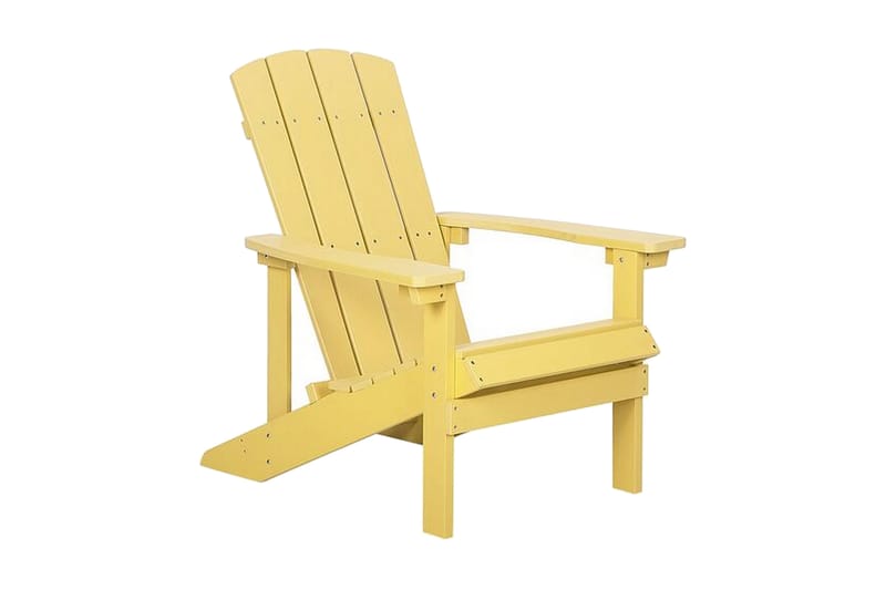 Havestol med Fodskammel gul ADIRONDACK - Gul - Spisebordsstole udendørs - Altanstole