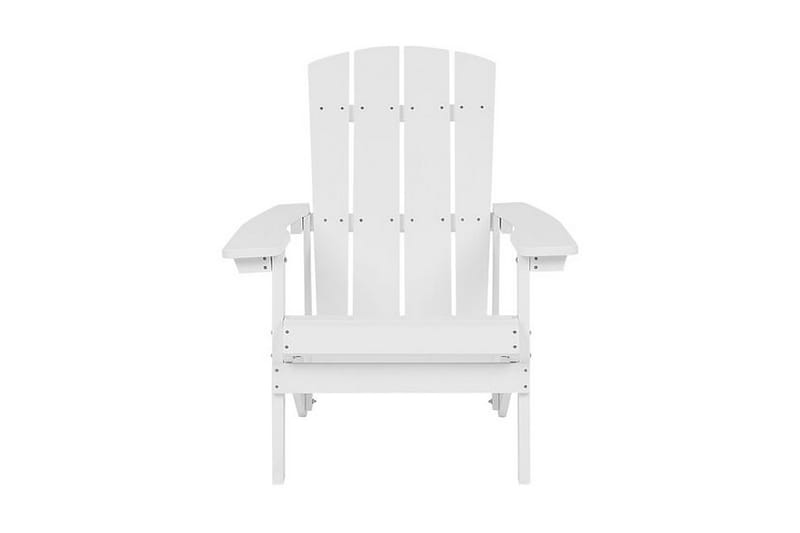 Havestol med Fodskammel hvid ADIRONDACK - Hvid - Spisebordsstole udendørs - Altanstole