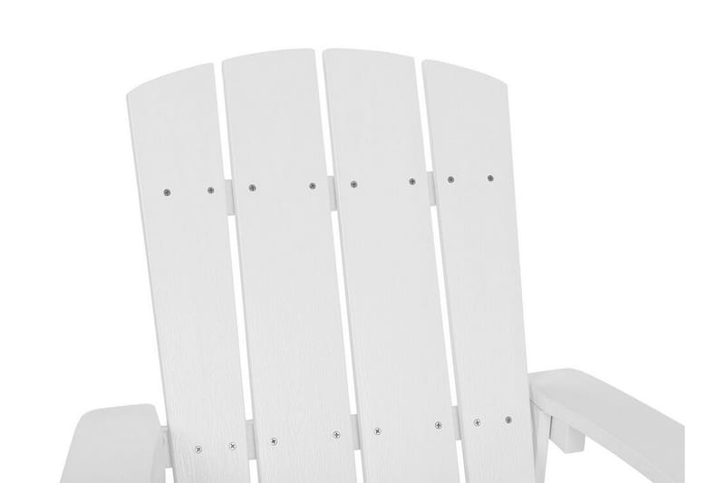 Havestol med Fodskammel hvid ADIRONDACK - Hvid - Havemøbler - Havestole - Spisebordsstole udendørs