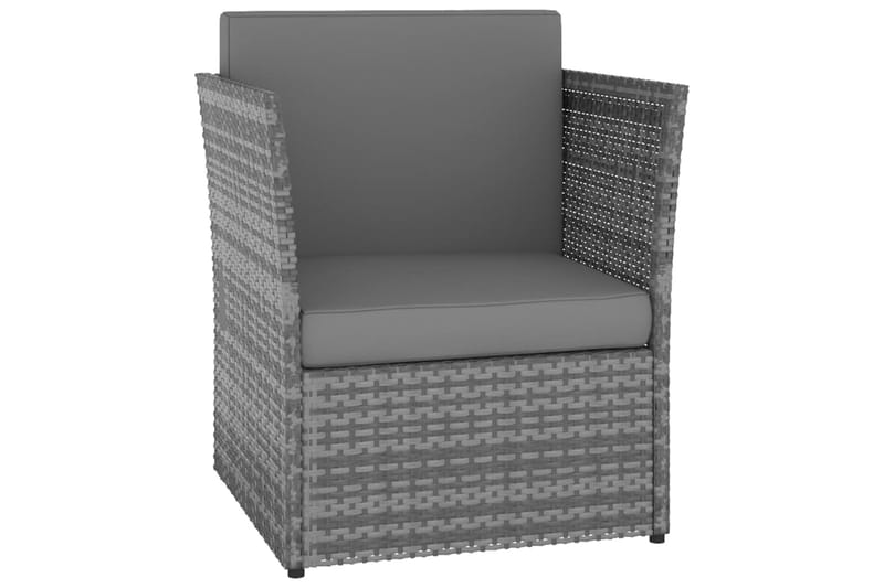 havestol med fodskammel polyrattan antracitgrå - Havemøbler - Havestole - Spisebordsstole udendørs
