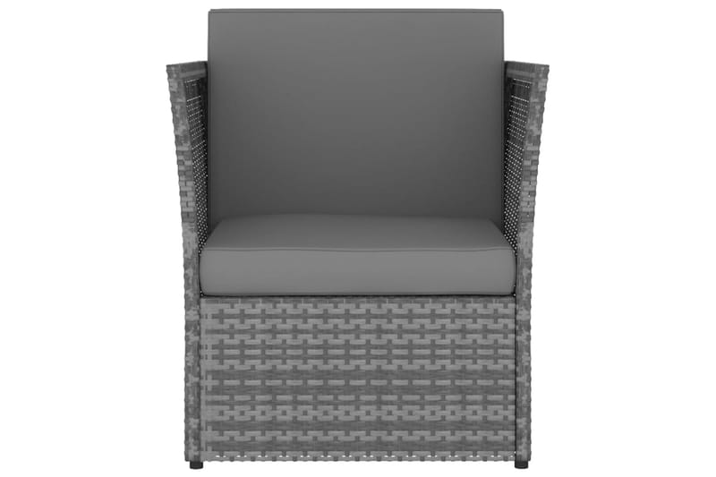 havestol med fodskammel polyrattan antracitgrå - Spisebordsstole udendørs - Altanstole