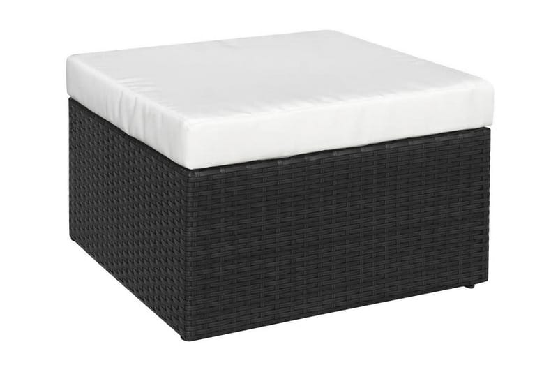 Havestol Med Fodskammel Polyrattan Sort - Sort - Havemøbler - Havestole - Spisebordsstole udendørs