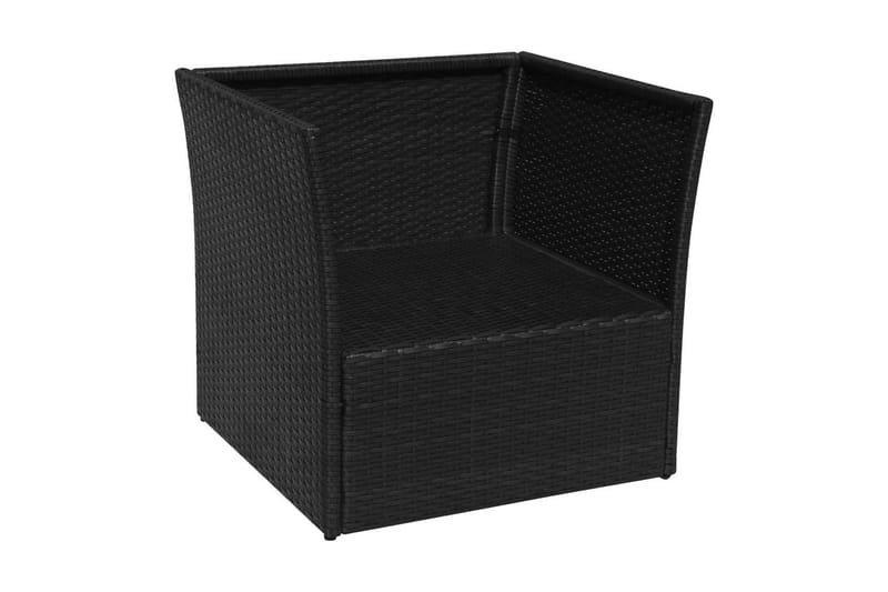 Havestol Med Fodskammel Polyrattan Sort - Sort - Havemøbler - Havestole - Spisebordsstole udendørs