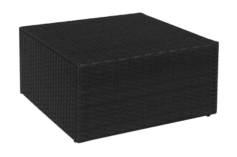 Havestol Med Fodskammel Polyrattan Sort - Sort - Havemøbler - Havestole - Spisebordsstole udendørs
