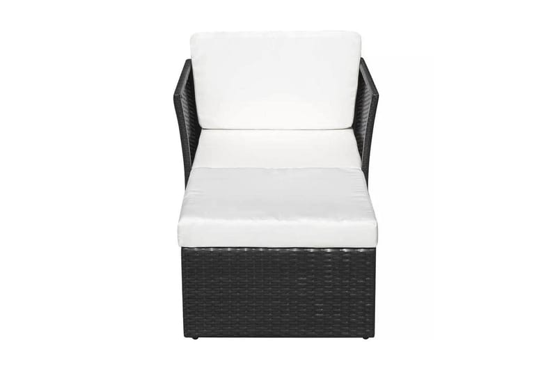 Havestol Med Fodskammel Polyrattan Sort - Sort - Havemøbler - Havestole - Spisebordsstole udendørs