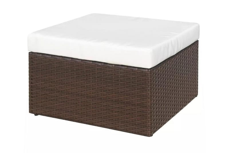 Havestol Med Fodskammel Polyrattan Brun - Brun - Havemøbler - Havestole - Spisebordsstole udendørs