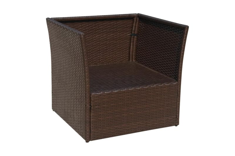 Havestol Med Fodskammel Polyrattan Brun - Brun - Havemøbler - Havestole - Spisebordsstole udendørs