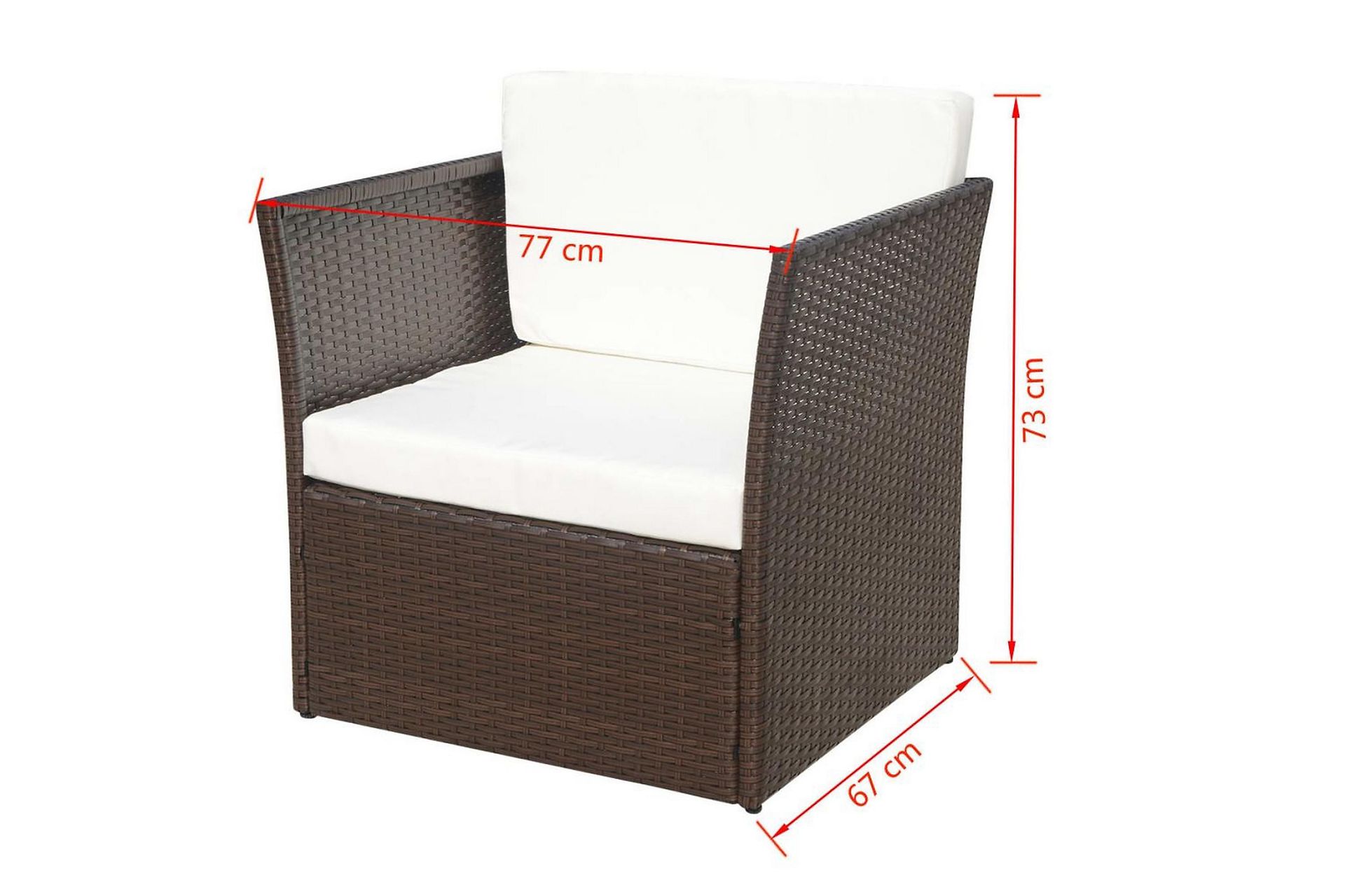 Havestol Med Fodskammel Polyrattan Brun - Brun - Havemøbler - Havestole - Spisebordsstole udendørs