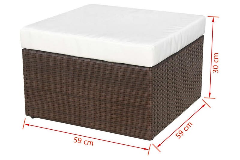 Havestol Med Fodskammel Polyrattan Brun - Brun - Havemøbler - Havestole - Spisebordsstole udendørs