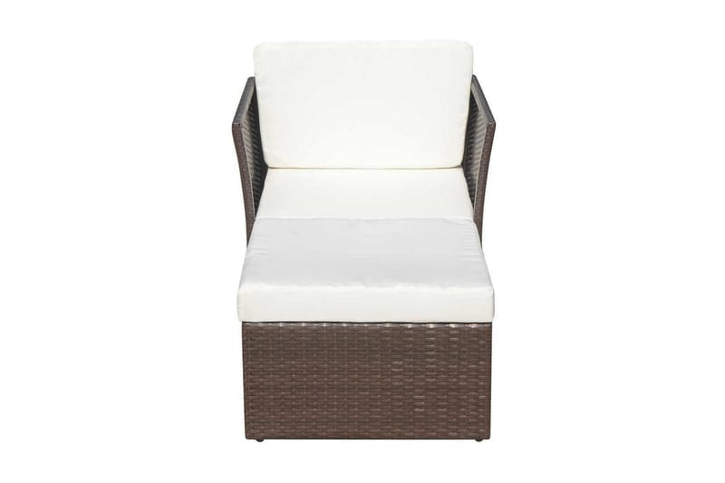 Havestol Med Fodskammel Polyrattan Brun - Brun - Havemøbler - Havestole - Spisebordsstole udendørs