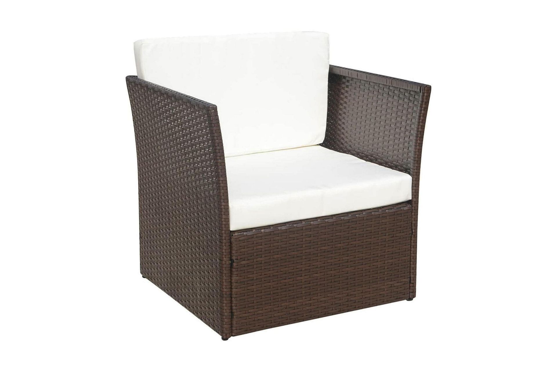 Havestol Med Fodskammel Polyrattan Brun - Brun - Havemøbler - Havestole - Spisebordsstole udendørs
