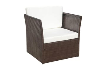Havestol Med Fodskammel Polyrattan Brun - Brun - Havemøbler - Havestole - Spisebordsstole udendørs