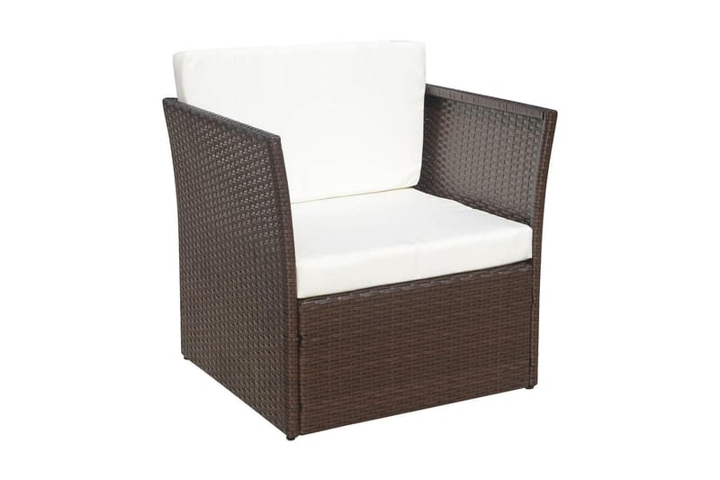 Havestol Med Fodskammel Polyrattan Brun - Brun - Havemøbler - Havestole - Spisebordsstole udendørs