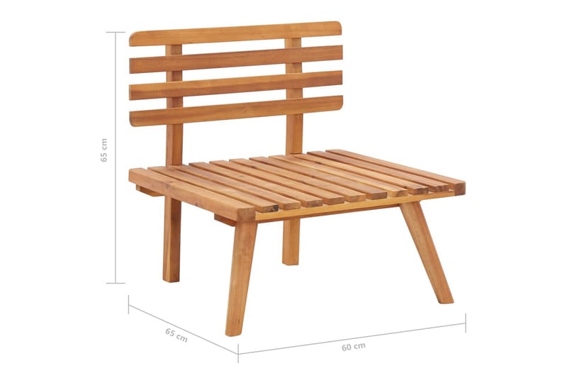 Havestol Med Hynder Massivt Akacietræ - Brun - Spisebordsstole udendørs - Altanstole